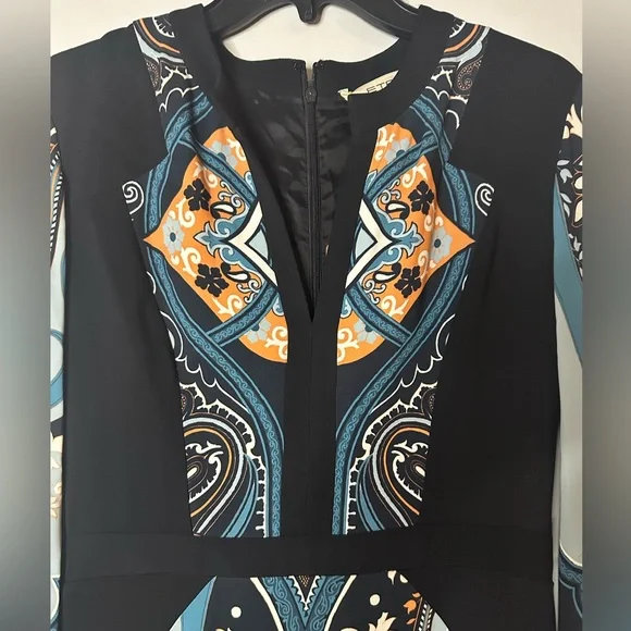 ETRO Paisley Print V-Neck Bohemian Shift Dress - Picture 6 of 8